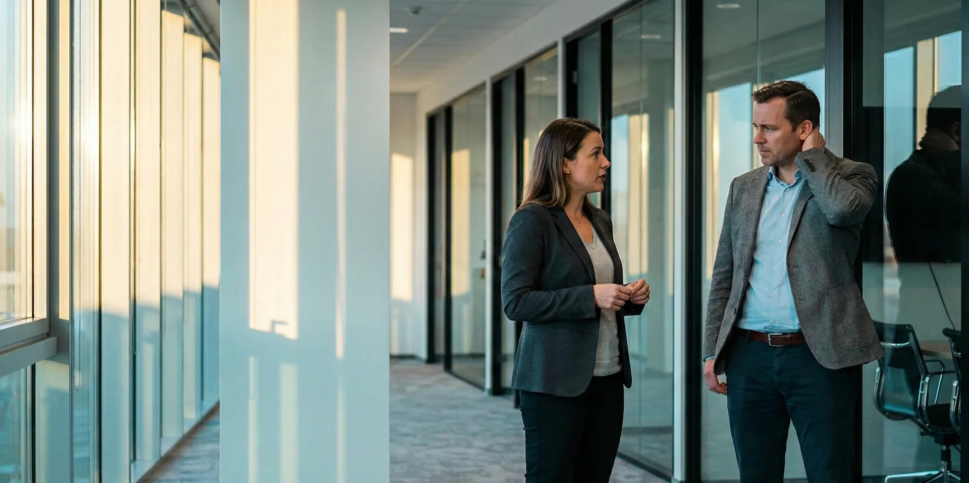 Professionals connecting in a collaborative work setting