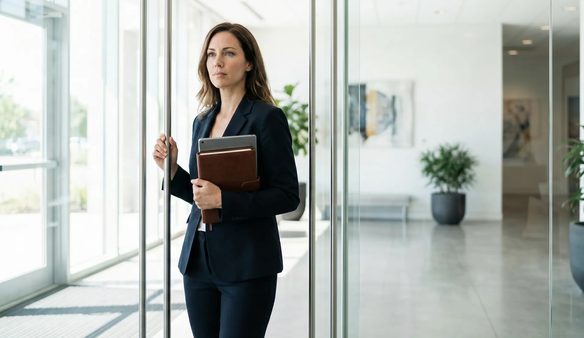 Sales professional in a consultative conversation